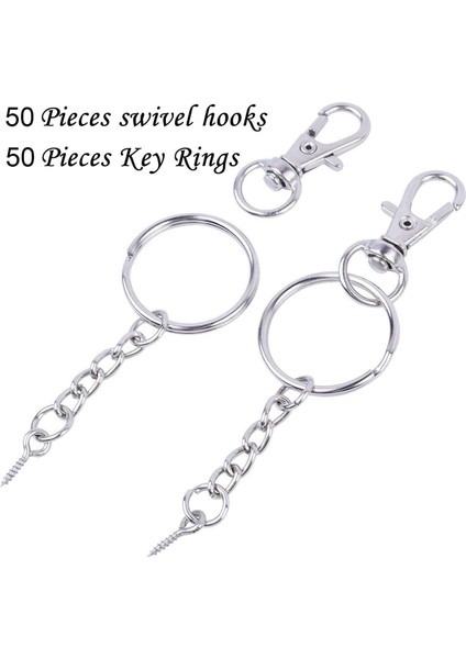 1 Set Snap Hook Lobster Pençe Tokası ve Vidalı Göz Pimleri ve 100 Adet Yuvarlak Köşe Ahşap Kesikli Anahtar Halkalar (Yurt Dışından) modelleri