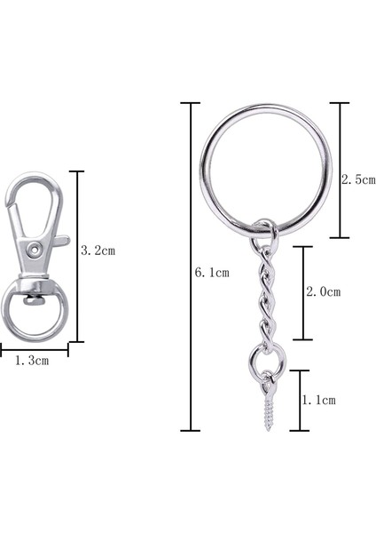1 Set Snap Hook Lobster Pençe Tokası ve Vidalı Göz Pimleri ve 100 Adet Yuvarlak Köşe Ahşap Kesikli Anahtar Halkalar (Yurt Dışından) indirimleri