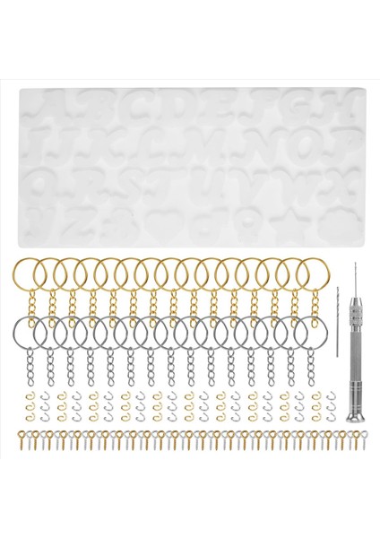 144PEECES Silikon Harf Reçine Kalıp Kiti Süslü Harf Dekorasyon Kalıp Epoksi Reçine Döküm Kalıp Reçine Anahtarlık Yapımı Seti (Yurt Dışından) fiyatları