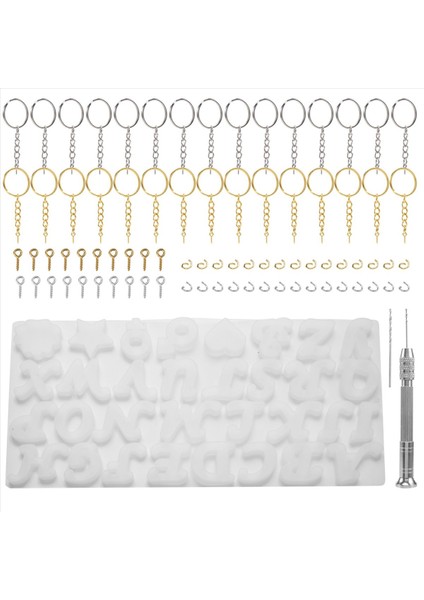 144PEECES Silikon Harf Reçine Kalıp Kiti Süslü Harf Dekorasyon Kalıp Epoksi Reçine Döküm Kalıp Reçine Anahtarlık Yapımı Seti (Yurt Dışından) modelleri