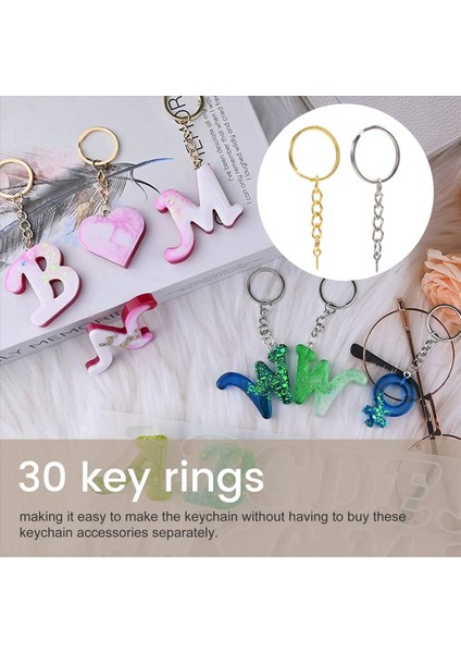 144PEECES Silikon Harf Reçine Kalıp Kiti Süslü Harf Dekorasyon Kalıp Epoksi Reçine Döküm Kalıp Reçine Anahtarlık Yapımı Seti (Yurt Dışından) indirimleri