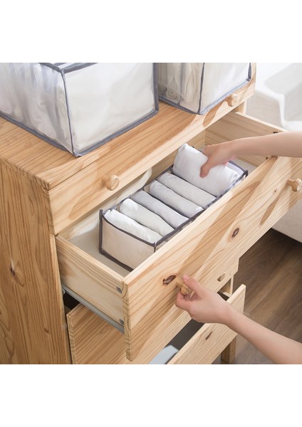 4pcs Gardırop Depolama Organizatörü Kot Bölme Depolama Kutusu Dolabı Katlanabilir Çekmece Giysileri Organizatör Örgü Beyaz (Yurt Dışından) fiyatları
