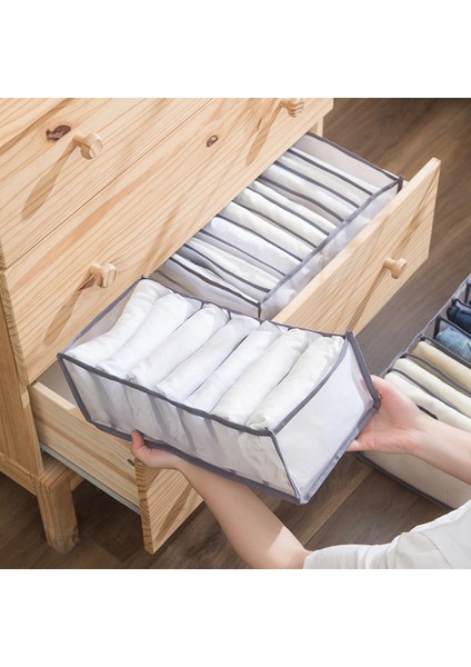 4pcs Gardırop Depolama Organizatörü Kot Bölme Depolama Kutusu Dolabı Katlanabilir Çekmece Giysileri Organizatör Örgü Beyaz (Yurt Dışından) indirimleri