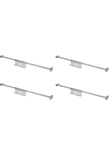 4x Mutfak Ray Rafı Duvara Monte Edeniz Asma Raf Paslanmaz Çelik Askı Kancaları 10 Sürgülü Kanca (Yurt Dışından)