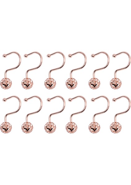 Gül Altın Duş Perdesi Kancaları Yüzükler 12 Dekoratif Duş Perdesi Kancası Seti Banyo Için Metal Pas Yalıtım Duş Yüzükleri (Yurt Dışından)