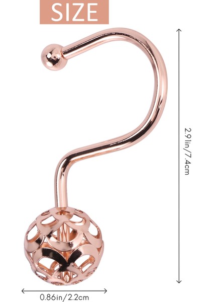 Gül Altın Duş Perdesi Kancaları Yüzükler 12 Dekoratif Duş Perdesi Kancası Seti Banyo Için Metal Pas Yalıtım Duş Yüzükleri (Yurt Dışından) fırsatları