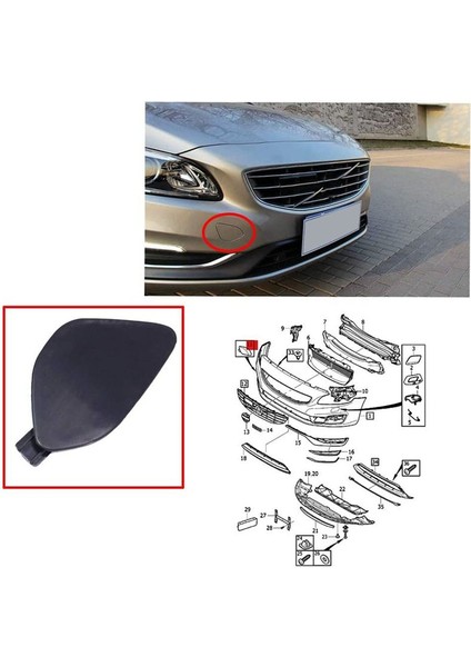 5x Ön Tampon Çekme Çekme Göz Kancası Kapak Kapağı Kapak Kapağı Boyasız Volvo S60 2014 2015 2015 2016 39820294 31323839 (Yurt Dışından) fırsatları