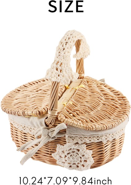 El Yapımı Hasır Sepet Hasır Kamp Piknik Sepeti Alışveriş Depolama Engel ve Ahşap Hasır Piknik Sepeti (Yurt Dışından) fırsatları