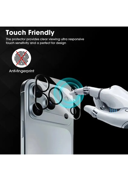 Iphone 17 Pro Max Şeffaf Kamera Koruyucu Lens Tam Kaplama Tam Koruma Hd Görüntü Tam Kapsama