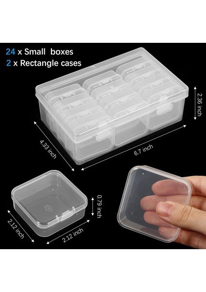 48 Pcs Küçük Boncuk Organizatör Boncuk Kılıf Depolama Organizatörü Elmas Sanat Konteynerleri Aksesuar Depolama 2 Pc ile Menteşeli Kapak (Yurt Dışından) modelleri