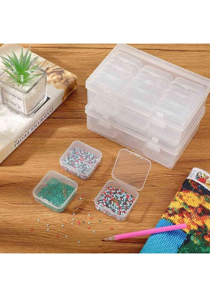 48 Pcs Küçük Boncuk Organizatör Boncuk Kılıf Depolama Organizatörü Elmas Sanat Konteynerleri Aksesuar Depolama 2 Pc ile Menteşeli Kapak (Yurt Dışından) fırsatları