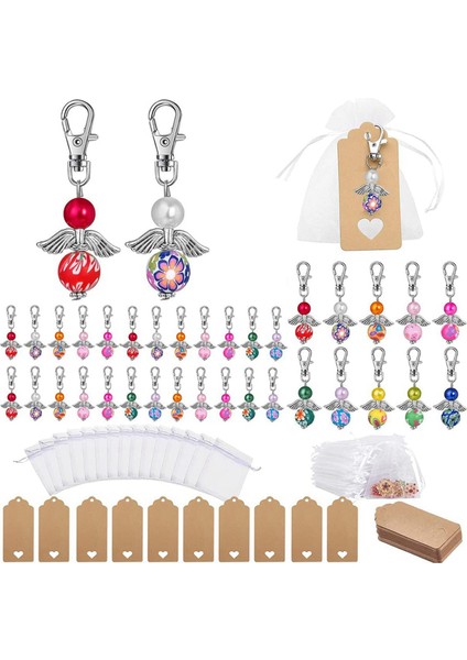 2x Guardian Angel Kolye Yıldız Kolye ile Açılı Anahtar Yüzük Şanslı Konuk Leri Düğün Kızlar Guardian Angel Bag ile (Yurt Dışından) fiyatları