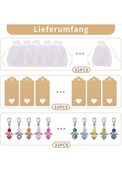 2x Guardian Angel Kolye Yıldız Kolye ile Açılı Anahtar Yüzük Şanslı Konuk Leri Düğün Kızlar Guardian Angel Bag ile (Yurt Dışından) fırsatları