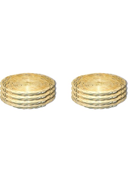 8 Adet Bambu Kağıt Plaka Tutucu - 10 Inç Yuvarlak Dokuma Plaka Tutucu Piknik Partisi Için Yeniden Kullanılabilir Kağıt Plaka Tutucuları (Yurt Dışından)