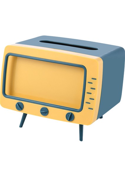 Yaratıcı Tv Doku Kutusu Ev Mutfak Doku Depolama Kutusu Oturma Odası Çekmecesi Çok Fonksiyonlu Cep Telefon Rafı Mavi (Yurt Dışından)