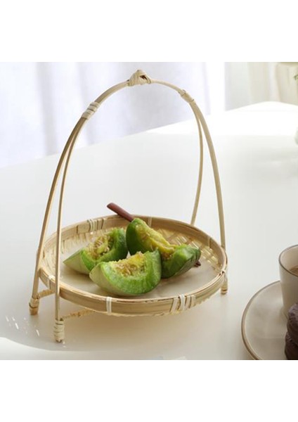 6x Bambu Dokuma Saman Sepetleri Katman Raf Hasır Meyve Ekmek Depolama Yuvarlak Plaka Stand Tek Katman (Yurt Dışından) fiyatları