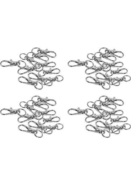 40PCS Metal Toka Döner Tetik Klipsleri Çırpı Kancaları Anahtar Halka Çantalar Diy Zanaat Gümüş (Yurt Dışından)