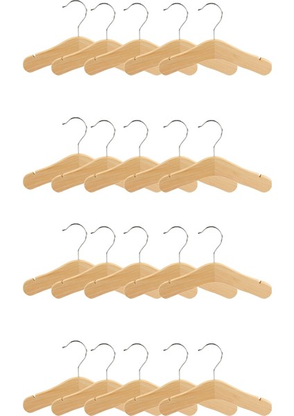 Ahşap Bebek Askıları Çocuk Askıları Çocuklar Için Çentikli Omuz Tasarımı Dekorasyon Askısı 20 Paket Küçük (Yurt Dışından)