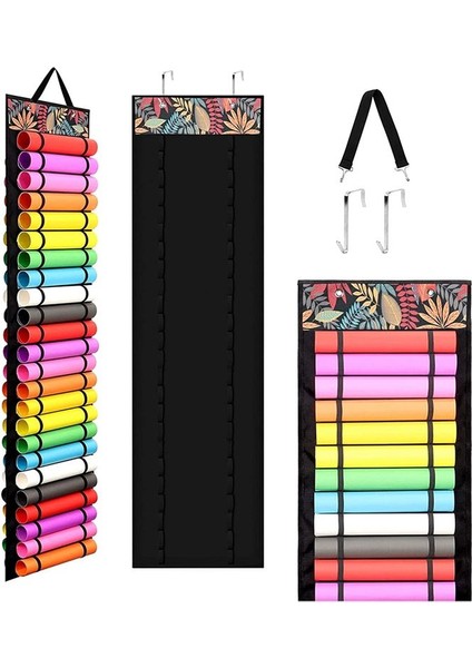 48 Bölmeli Vinil Rulo Tutucu Vinil Depolama Organizatörü Zanaat Vinil Depolama Rafı Ev Zanaat Odası Kapısı Duvar (Yurt Dışından)