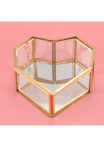 2x Flip Aşk Kalp Şeklinde Geometrik Cam Cam Cam Yüzük Kutusu Zarif Eşsiz Düğün Takı Kutusu Yüzük (Yurt Dışından) fiyatları