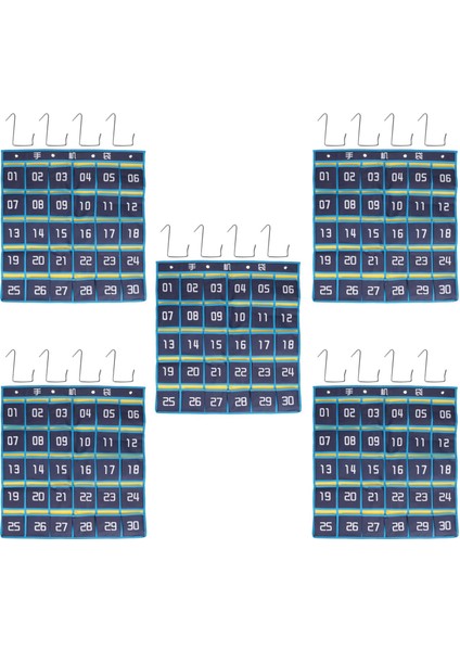 5x 30 Numaralı Cepler Grafik Cep Telefonu Asılı Organizatör Asılı Depolama Çantası Hesap Makinesi Için Cep Telefonu Tutucuları (Yurt Dışından)