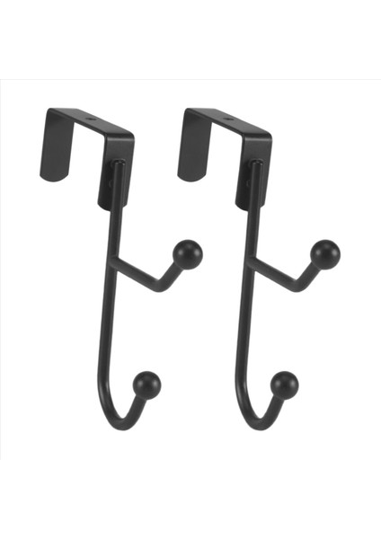 2 Kapı Kancaları Askı Sturdy Metal Çift Kanca Askı Asılı Paltolar Şapkalar Cüppeler Havlular Siyah (Yurt Dışından) modelleri