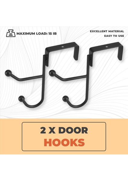 2 Kapı Kancaları Askı Sturdy Metal Çift Kanca Askı Asılı Paltolar Şapkalar Cüppeler Havlular Siyah (Yurt Dışından) indirimleri