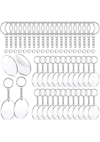 750 Pcs 2 Inç Akrilik Şeffaf Diskler ve Anahtar Zincirler Seti Dıy Projeleri Için Açık Boş Akrilik Diskler Yuvarlak Anahtarlık (Yurt Dışından) modelleri