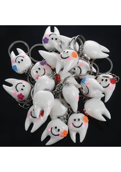 60 Pcs Anahtarlık Anahtar Yüzük Hang Diş Şekli Sevimli Diş Si (Yurt Dışından) indirimleri