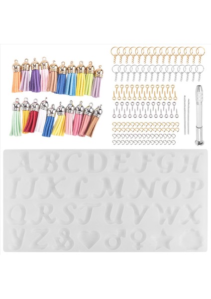 Ters Harf Reçine Kalıp Kiti Reçine Diy Için Silikon Kalıp Harf ve Dekoratif Epoksi Reçine Anahtarlık Yapım Seti (Yurt Dışından) modelleri