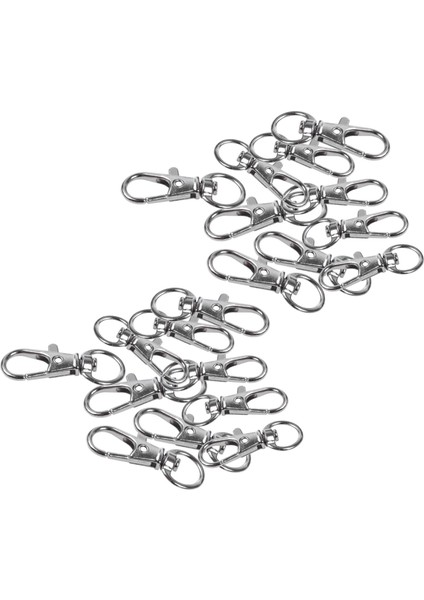 20PCS Metal Toka Döner Tetik Klipsleri Çırpı Kancaları Anahtar Yüzük Çantaları Diy Zanaat Gümüş (Yurt Dışından)