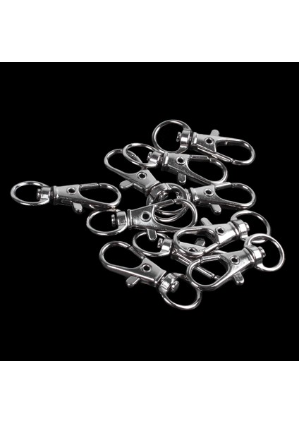 20PCS Metal Toka Döner Tetik Klipsleri Çırpı Kancaları Anahtar Yüzük Çantaları Diy Zanaat Gümüş (Yurt Dışından) fırsatları