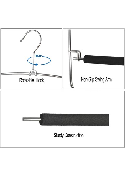5x Pantolon Askılar 5 Katmanlar Metal Saf Sihirli Askılar Slip Donan Fon Slip Fook Yastıklı Salıncak Kolu Uzay Tasarrufu Askı Depolama Organizatör (Yurt Dışından) indirimleri