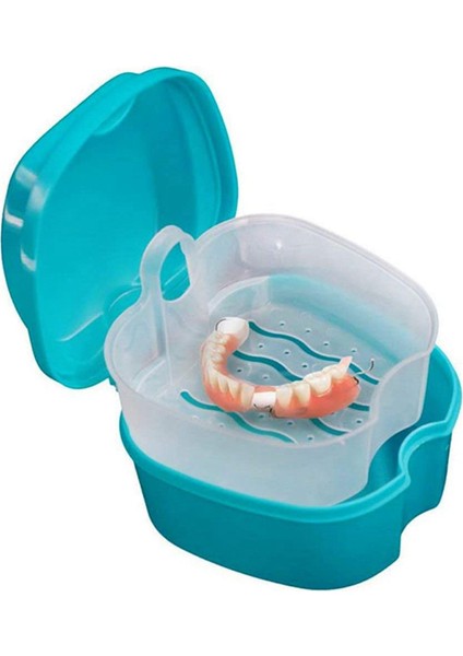 2x Mavi Protez Kasası Süzgeçli Protez Bardağı Protez Banyosu Dişler Depolama Kutusu Sepet Net Kap Tutucusu (Yurt Dışından) fiyatları