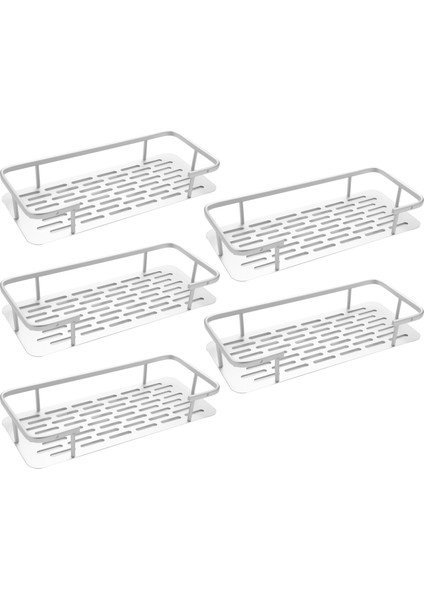 5x Raf Duş Raf Yapıştırıcı Alüminyum Duş Caddy Şampuan Tutucu Mutfak Rafı Depolama Organizatör Sondaj Yok (Yurt Dışından)