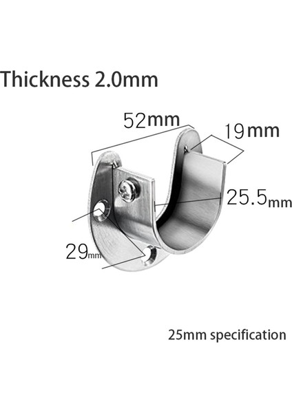 20 Adet Paslanmaz Çelik Asılı Çubuk Braketi U Şekilli Perde Çubuk Braketi Vidalı Yuvarlak Tüp Soketleri (25MM) (Yurt Dışından) fırsatları