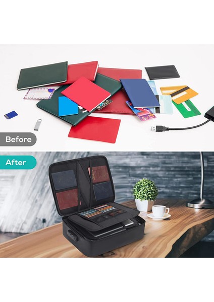 Fireproof Belge Çantası Kilitli Home Office Seyahat Fireproof ve Su Geçirmez Güvenlik Kutusu Taşınabilir Tutucu Dosya Depolama (Yurt Dışından) fiyatları
