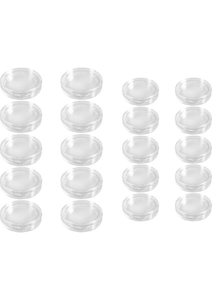 20 Adet Küçük Yuvarlak Şeffaf Plastik Para Kapsülleri Kutusu 10 Adet 33MM ve 10 Adet 40MM (Yurt Dışından)