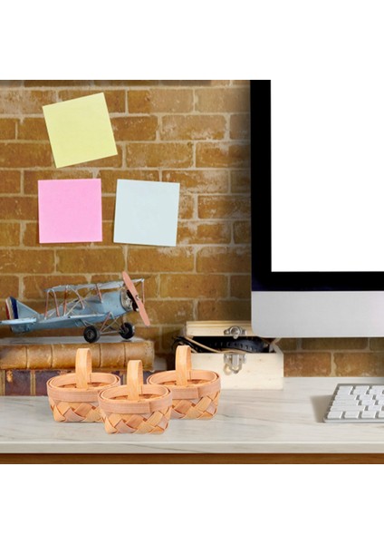 24PCS Ahşap Çip Mini Sepetler Manuel Dokuma Sepet Süslemeleri Şeker Saklama Kutusu (Yurt Dışından) fırsatları