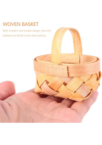 24PCS Ahşap Çip Mini Sepetler Manuel Dokuma Sepet Süslemeleri Şeker Saklama Kutusu (Yurt Dışından) indirimleri