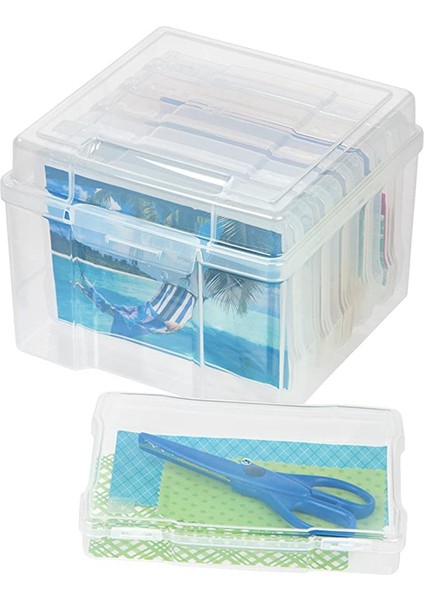 5x7 Inç Fotoğraf Kılıfları ve Toka Tasarımı ile Temiz Zanaat Kaleci 6 Iç Kasa Plastik Saklama Konteyneri Kutusu B (Yurt Dışından) indirimleri