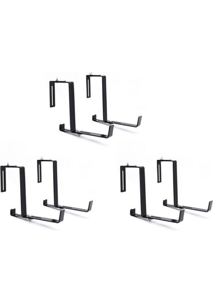 3 Çift Kanca Oluk Bitki Potu Asılı Kancalar Ray Balkon Ekici Tutucu Braketler Demir Kancalar Lik Ayarlanabilir Kanca -S (Yurt Dışından)