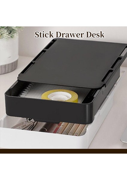 Masa Çekmecesi Organizatörü Görünmez Saklama Kutusu Kendinden Yapışkan Sabit Konteyner Masası Sn Makyaj Tutucu Siyah (Yurt Dışından) indirimleri