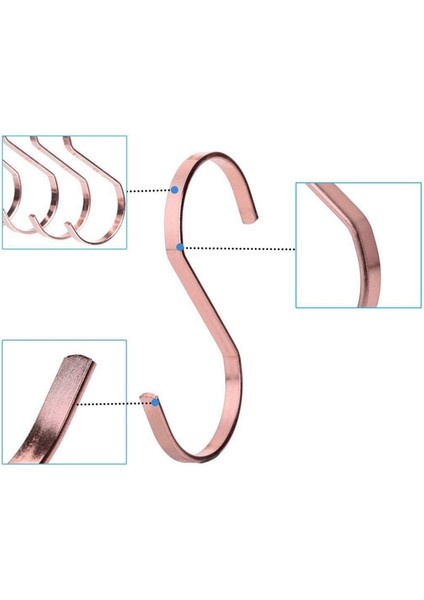 20 Paket 4 Inç Gül Altın Krom Kaplama Çelik Asılı Düz Kancalar S Şekilli Kanca Ağır Hizmet Kancaları Mutfak Eşyaları Için Saksılar (Yurt Dışından) fırsatları