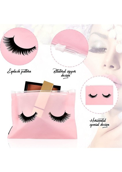 100 Adet Kirpik Sonrası Bakım Çantaları Kirpik Makyaj Çantaları Boş Kirpik Kozmetik Torba Seyahat Makyaj Kılıfları Tuvalet Çantası Pembe (Yurt Dışından) modelleri