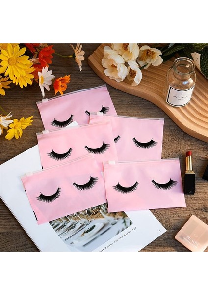 100 Adet Kirpik Sonrası Bakım Çantaları Kirpik Makyaj Çantaları Boş Kirpik Kozmetik Torba Seyahat Makyaj Kılıfları Tuvalet Çantası Pembe (Yurt Dışından) indirimleri