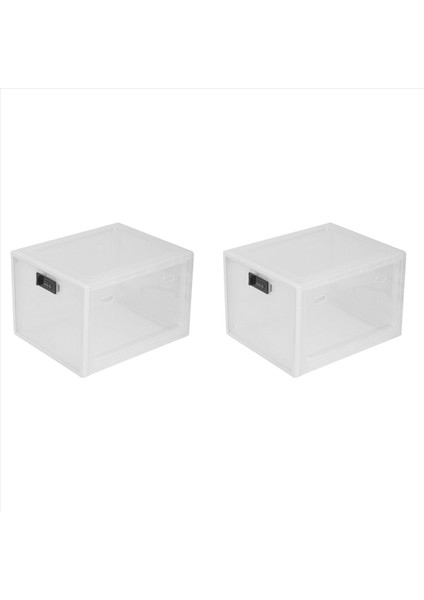 2x Buzdolabı Gıda Şeffaf Depolama Kutusu Şifre Kilit Ilaç Kutusu Cep Telefonu Tablet Şifre Kutusu A (Yurt Dışından)