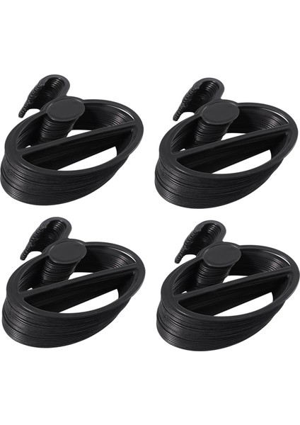 80X Eşarp Şal Kravat Tutucu Organizatör Oval Plastik Askılar Depolama Askı Siyah (Yurt Dışından)