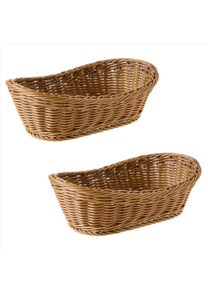 2x Oval Hasır Dokuma Ekmek Sepeti 10 2 Inçlik Gıda Meyvesi Kozmetik Depolama Masa ve Banyo (Yurt Dışından)