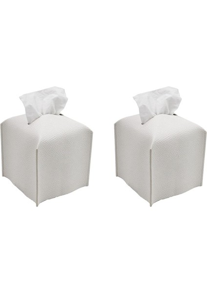 20X Doku Kutusu Kapak Tutucu Kare Pu Deri Yüz Doku Kutusu Rulo Kağıt Dağıtıcı Banyo Soyunma Masası-Beyaz (Yurt Dışından) fiyatları